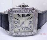 Cartier Santos 100 Diamond Watch - Swiss Grade Replica